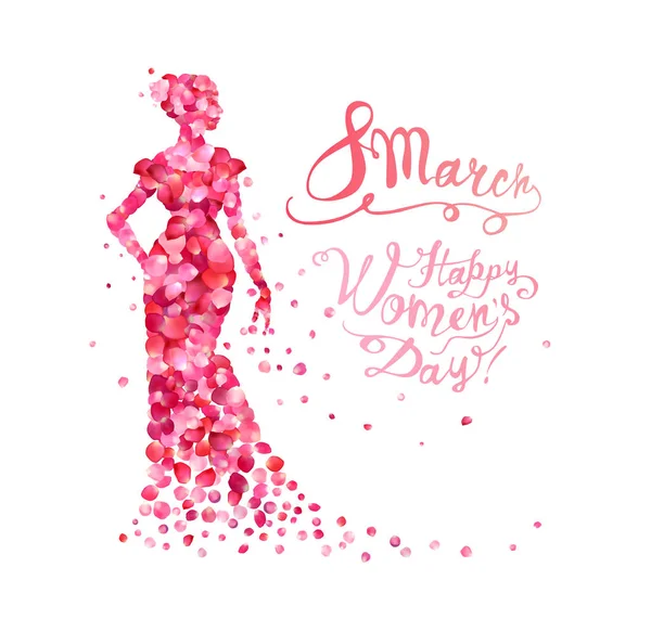 8 de marzo. Feliz Día de la Mujer — Vector de stock