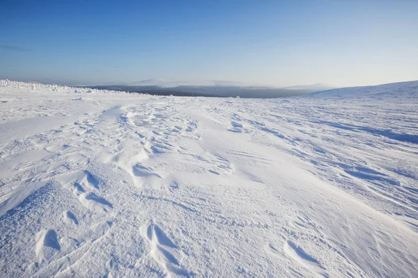 Desierto de nieve en las montañas de los Urales del Norte, Rusia —  Fotos de Stock