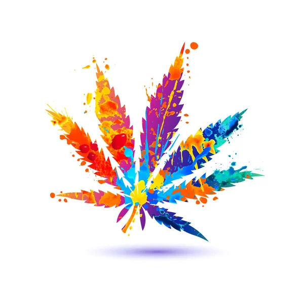 Cannabis Icon Vector Symbol White Background — Stock Vector