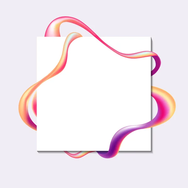 Vector Abstracte Kleurrijke Golvende Vormen Wit Vierkant Voor Ontwerpprojecten — Stockvector