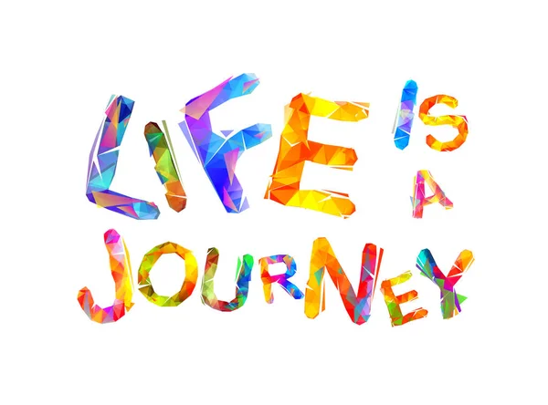 人生是一个旅程 三角形彩色矢量字母 — 图库矢量图片