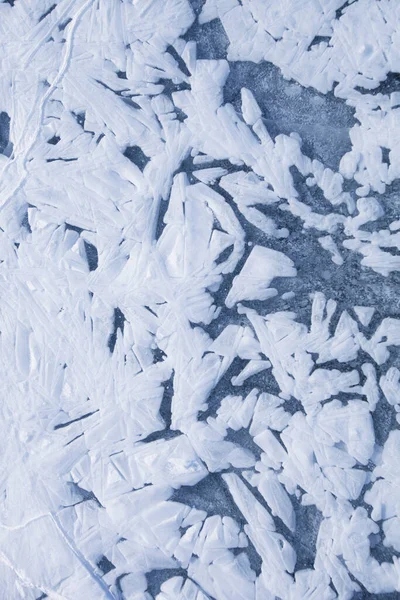 Ice Baikal Lake Top View Winter Texture — Stock Photo, Image