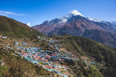 Namche Bazar Köyü. Nepal, Sagarmatha Ulusal Parkı