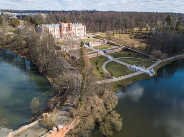 Marfino malikanesi, hava manzaralı bir yer. Moskova bölgesi, Rusya