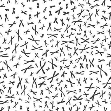 Beyaz zemin üzerinde siyah x kromozomlarının vektörsüz deseni