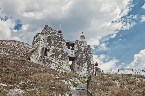 Cretaceous Rocks Kostomarovsky Spassky Monastery Orthodox Cathedral Saviour Image Voronezh — Stock Photo, Image