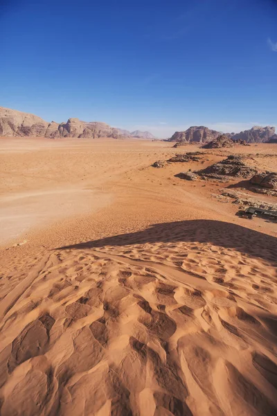 Vörös Homokdűne Wadi Ram Sivatagban Jordánia Táj — Stock Fotó