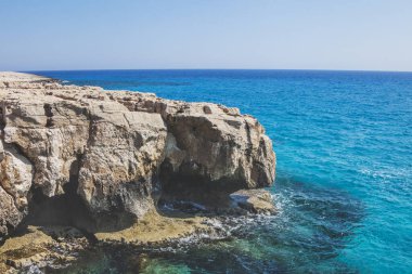 Akdeniz manzarası var. Cavo Greco, Ayia napa, Kıbrıs