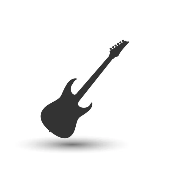 Elektrisk Guitar Vektor Ikon Flad Symbol Sort Hvid – Stock-vektor