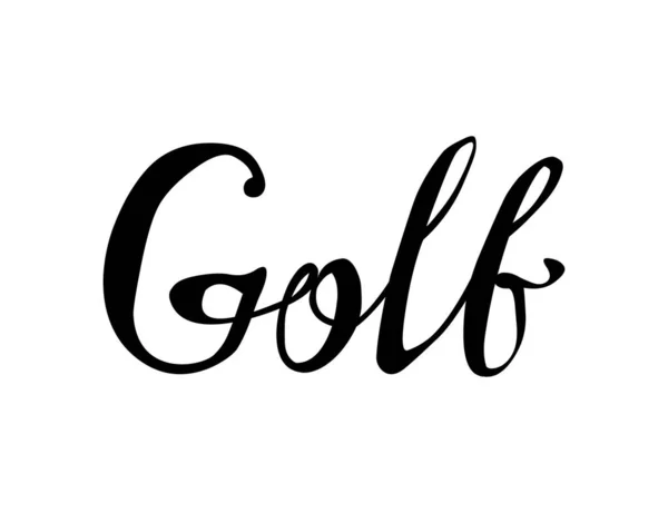 Golf Vector Calligraphic Letters Black White — Stock Vector