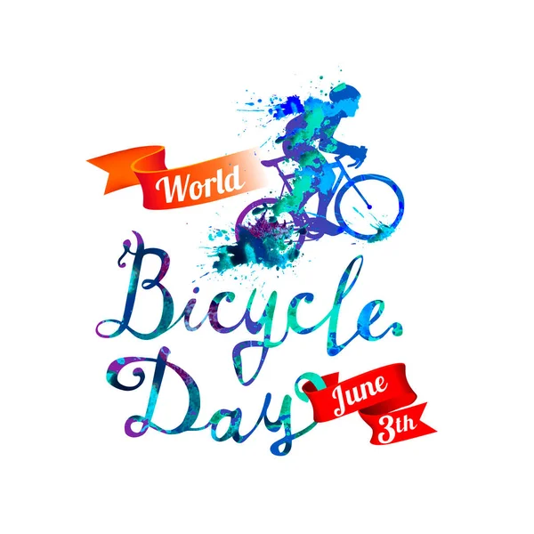 世界自転車の日。6月3日. — ストックベクタ