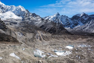 Khumbu Buzulu manzarası. Nepal, Sagarmatha Ulusal Parkı