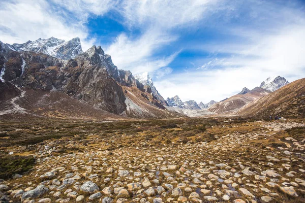 Vista Camino Campamento Base Del Everest Cerca Del Pueblo Perice — Foto de Stock