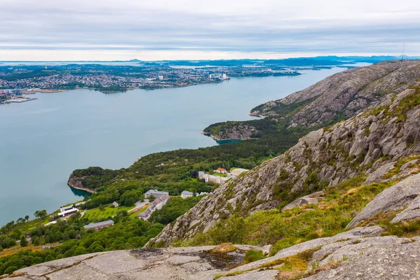 Scenic View Dalsnuten Valley Gandsfjord Top Hills Rogaland County Norway — Stock Photo, Image