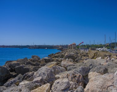 Rodos şehrine manzarası