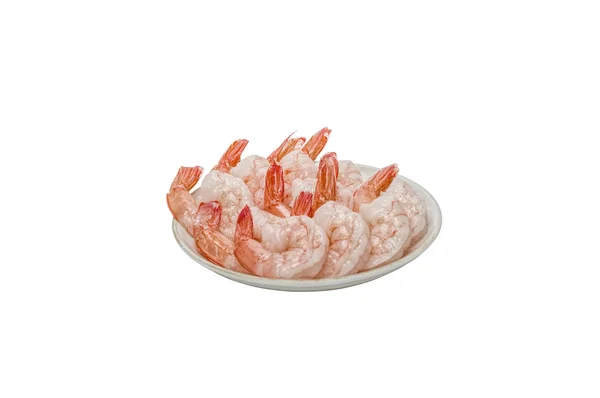 Peeled prawns on a plate — Stock Photo, Image