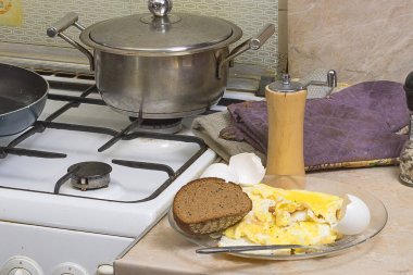 Kızarmış yumurta. Yakın çekim