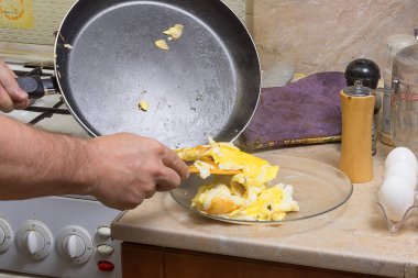 Kızarmış yumurta. Yakın çekim