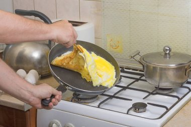 Kızarmış yumurta. Yakın çekim