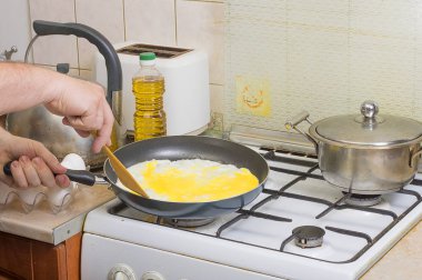 Kızarmış yumurta. Yakın çekim