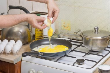 Kızarmış yumurta. Yakın çekim