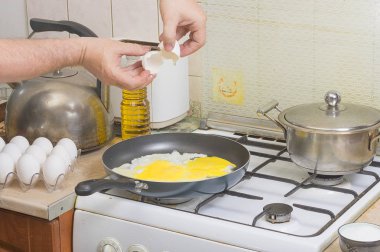 Kızarmış yumurta. Yakın çekim