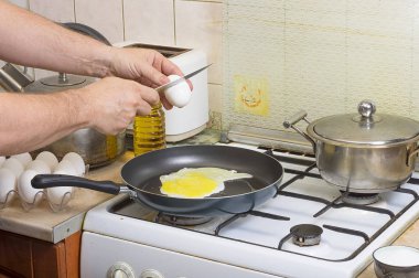 Kızarmış yumurta. Yakın çekim