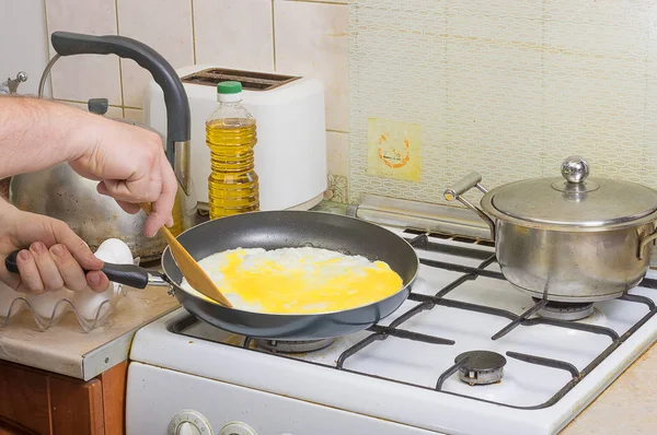 Kızarmış yumurta. Yakın çekim