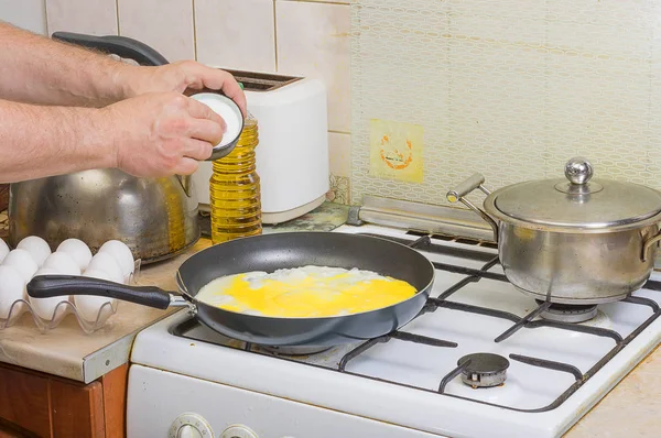 Kızarmış yumurta. Yakın çekim