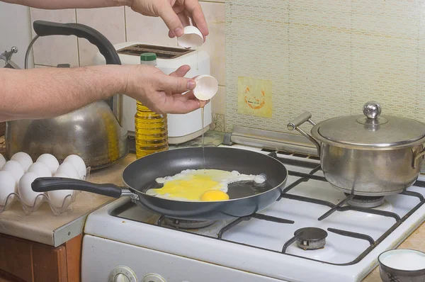 Kızarmış yumurta. Yakın çekim