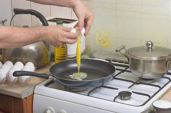 Kızarmış yumurta. Yakın çekim