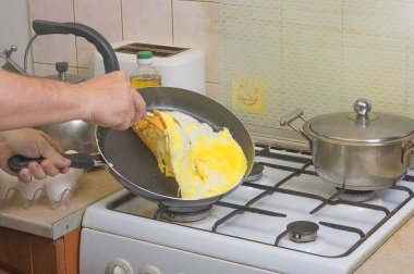 Kızarmış yumurta. Yakın çekim