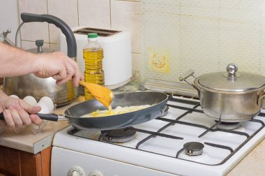 Kızarmış yumurta. Yakın çekim