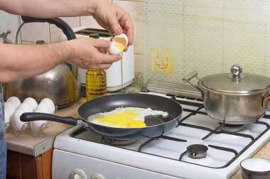 Kızarmış yumurta. Yakın çekim