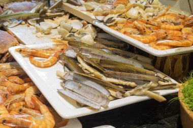 Farklı deniz ürünleri yakın çekim