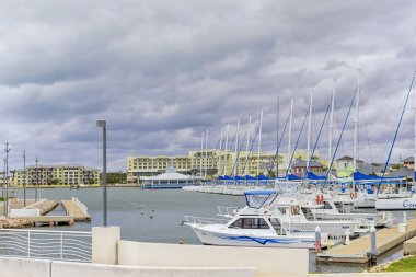 Varadero, Küba - 05 Ocak 2018: Yat Kulübü, birçok moore yatlar