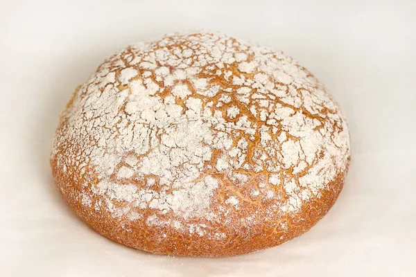Pão Branco Redondo Fresco Com Uma Crosta Crocante Pastelaria São — Fotografia de Stock