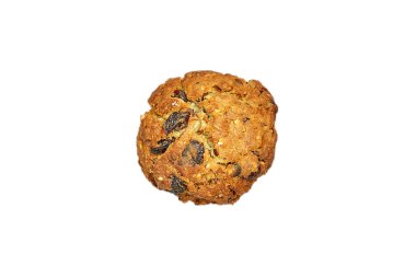 Kuru üzümlü peynirli kek. Taze hamur işleri. Hafif bir arkaplanda yakın plan. Lezzetli ve sağlıklı fırın ve fırın. Yukarıdaki görüntüyü ayır