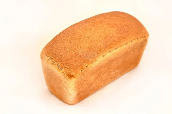 Loaf White Wheat Bread Closeup Light Background Delicious Healthy Range — Stock Photo, Image