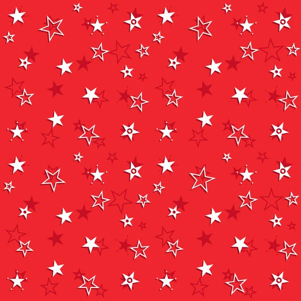 Red pattern with stars. Vector stellar background — Stock Vector