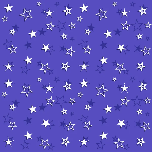 Purple pattern with stars. Vector stellar background — Stock Vector