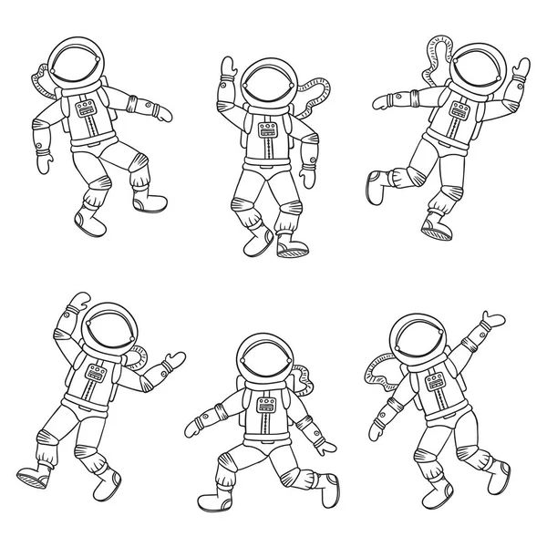 宇宙飛行士イラストのベクトルを設定 — ストックベクタ