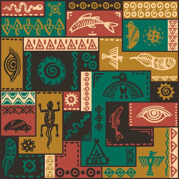 Schema etnico dei nativi americani. Ornamento vettoriale . — Vettoriale Stock