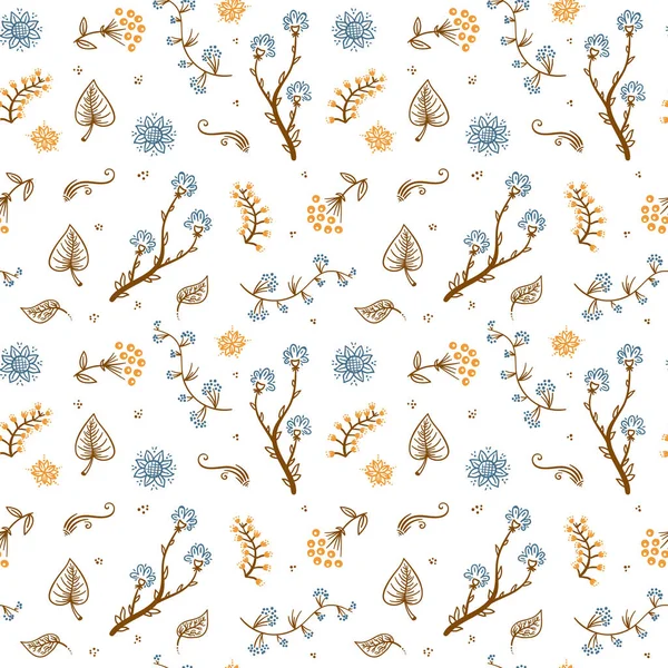 Motif vectoriel textile sans couture dans un style floral. Fleurs sur branches . — Image vectorielle