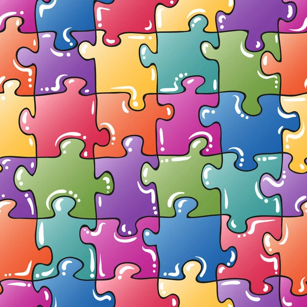 Naadloze kleur puzzels achtergrond — Stockvector