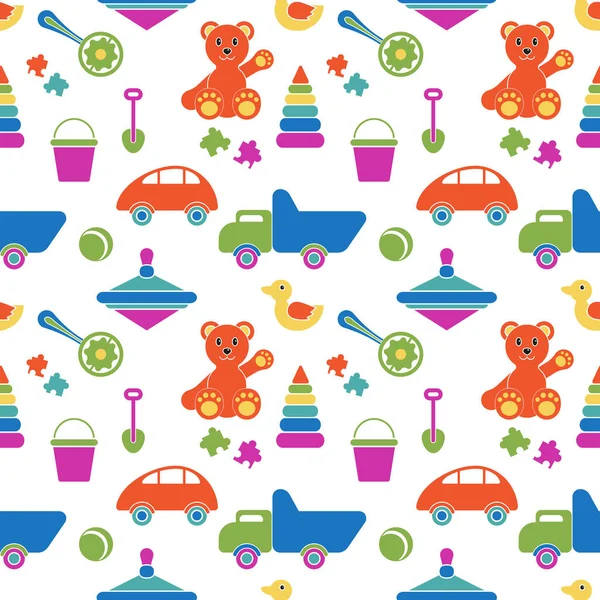 Cartoon child toy seamless pattern — Stock Vector