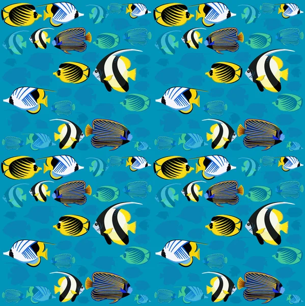 Modèle coloré de poissons de dessin animé — Image vectorielle