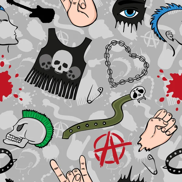 Subkultur nahtlos. junges Punkrock-Rebell-Muster Stockillustration