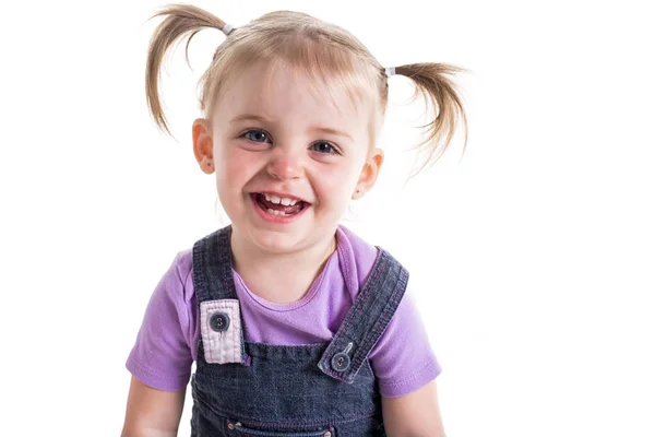 Beauty baby face on white background 3 years old — Stock Photo, Image