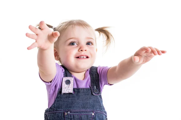 Beauty baby face on white background 3 years old — Stock Photo, Image